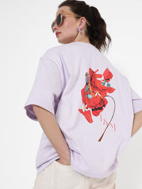 Rareism grafik dicetak bulat leher bahu T Shirt