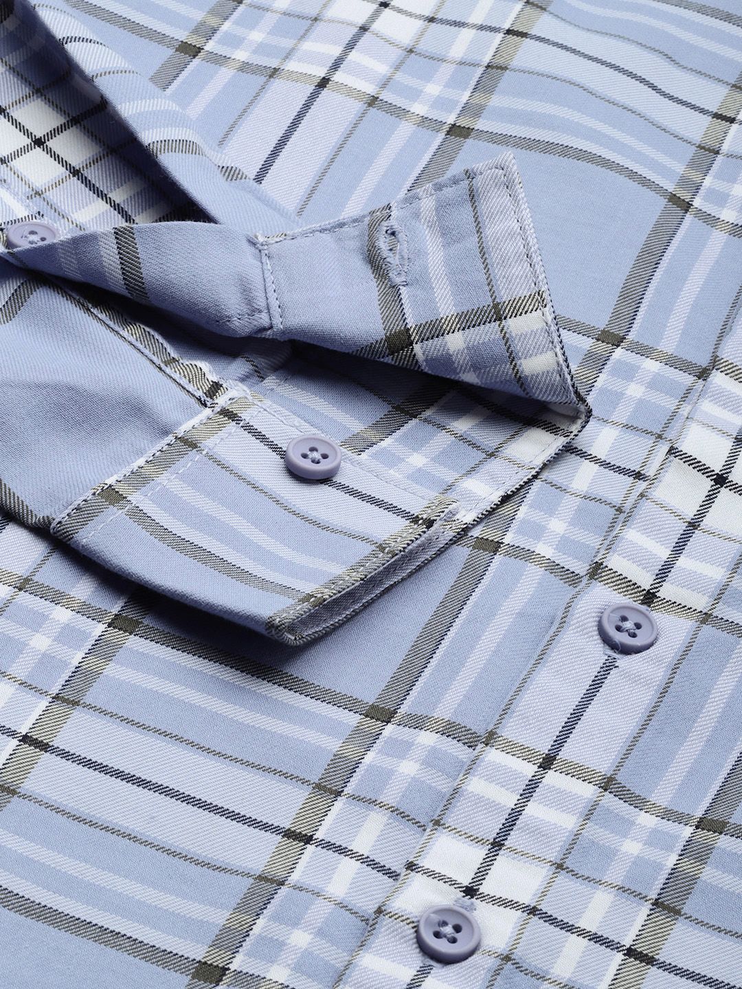 The Indian Garage Co Men Blue Comfort Checked Casual Shirt