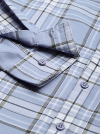 The Indian Garage Co Men Blue Comfort Checked Casual Shirt