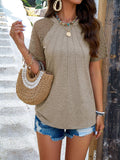 all about you Round Neck Short Raglan Sleeves Regular Top