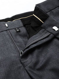 Park Avenue Men Mid-Rise Checked Smart Trousers