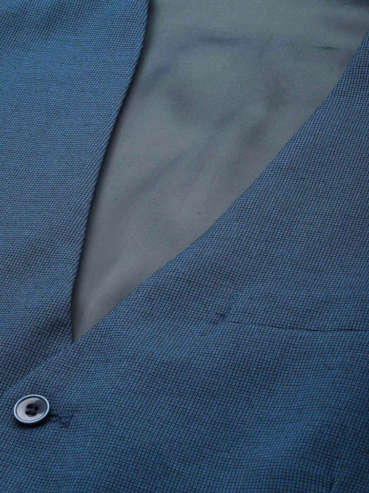 Park Avenue Reka Bentuk Self Textured Single Breasted Fit Regular 3 Piece Party Suits