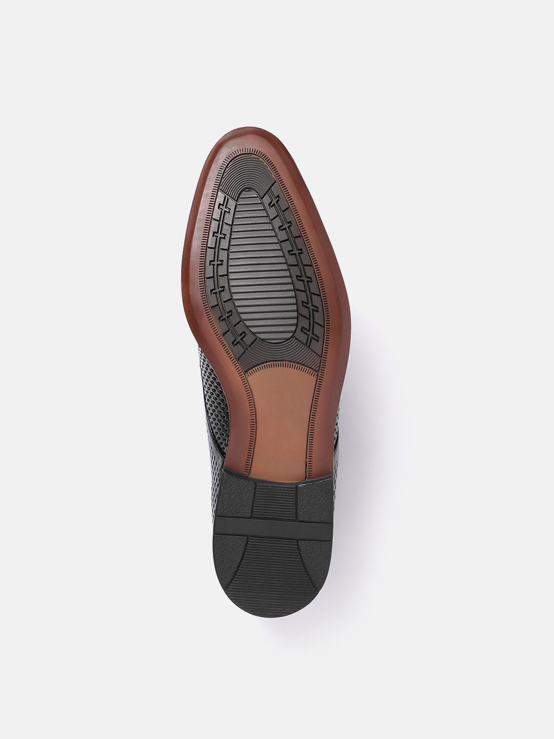 House of Pataudi Men Perforated Detailing Formal Derbys