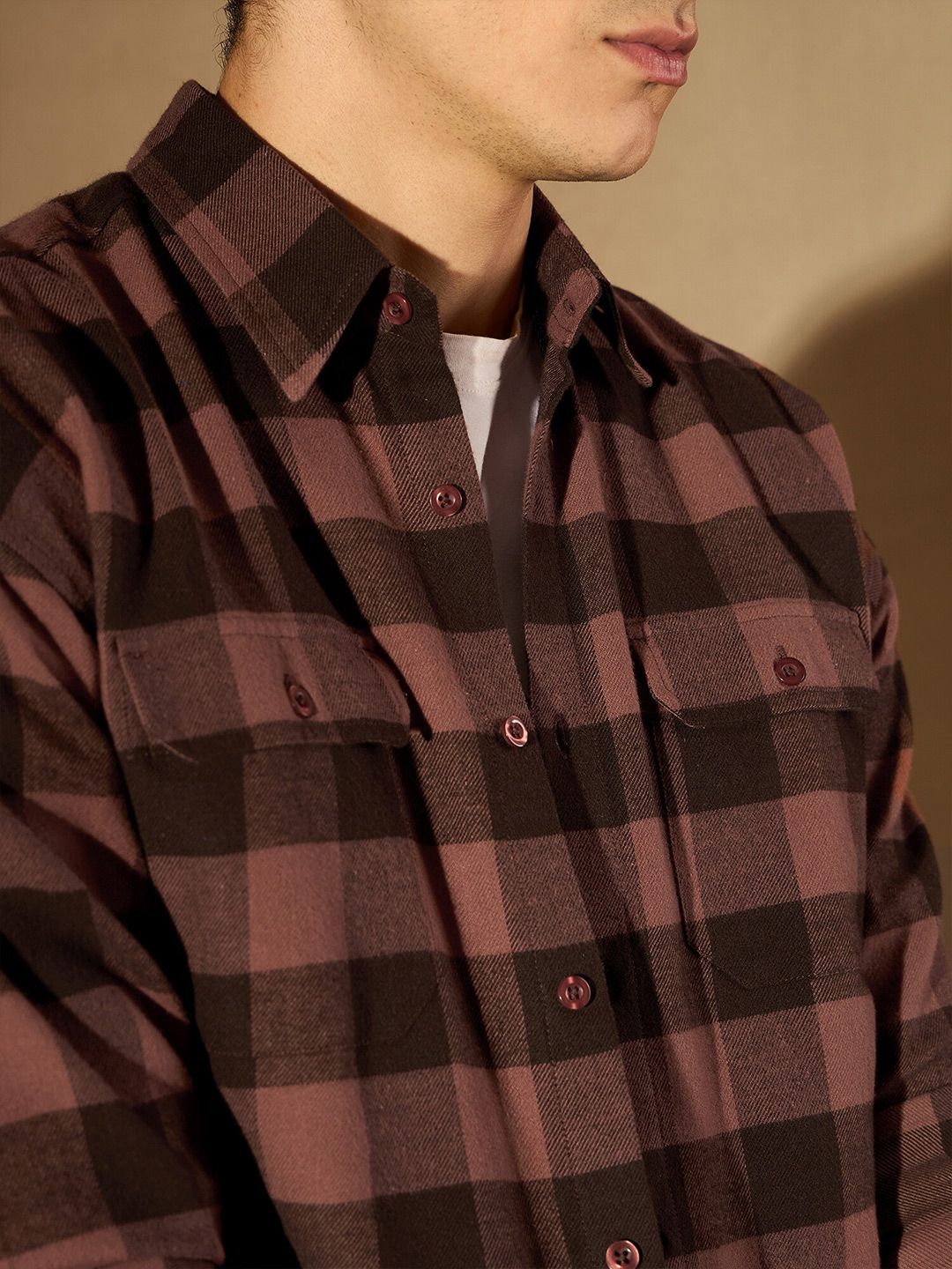 DENNISON Smart Buffalo Checks Cotton Checked Casual Shirt
