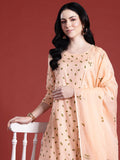 Anouk Floral Printed Regular Pure Cotton Kurta with Trousers & With Dupatta