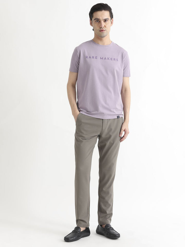 RARE RABBIT Men Burke Typography Printed Slim Fit Cotton T-Shirt