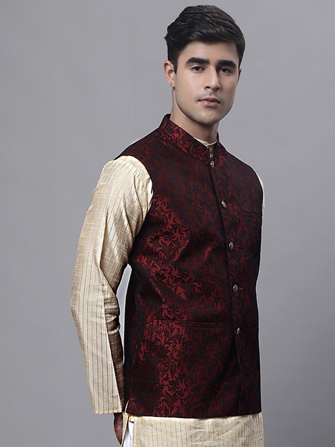 Jompers Woven Design Nehru Jackets