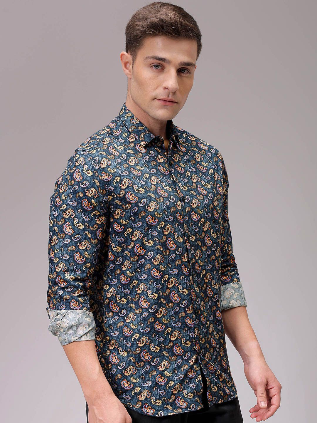 The Indian Garage Co Men Slim Fit Floral Opaque Printed Casual Shirt