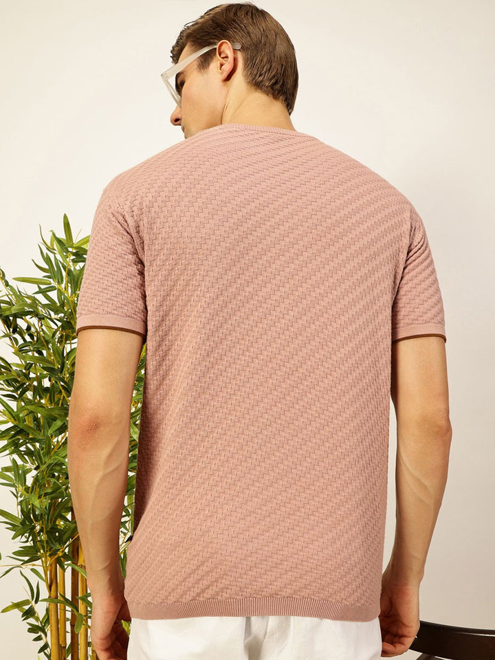 Thomas Scott Men Knit Textured Round Neck T-shirt