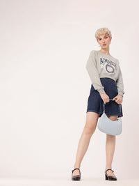 DressBerry Printed Oversized Crop Sweatshirts