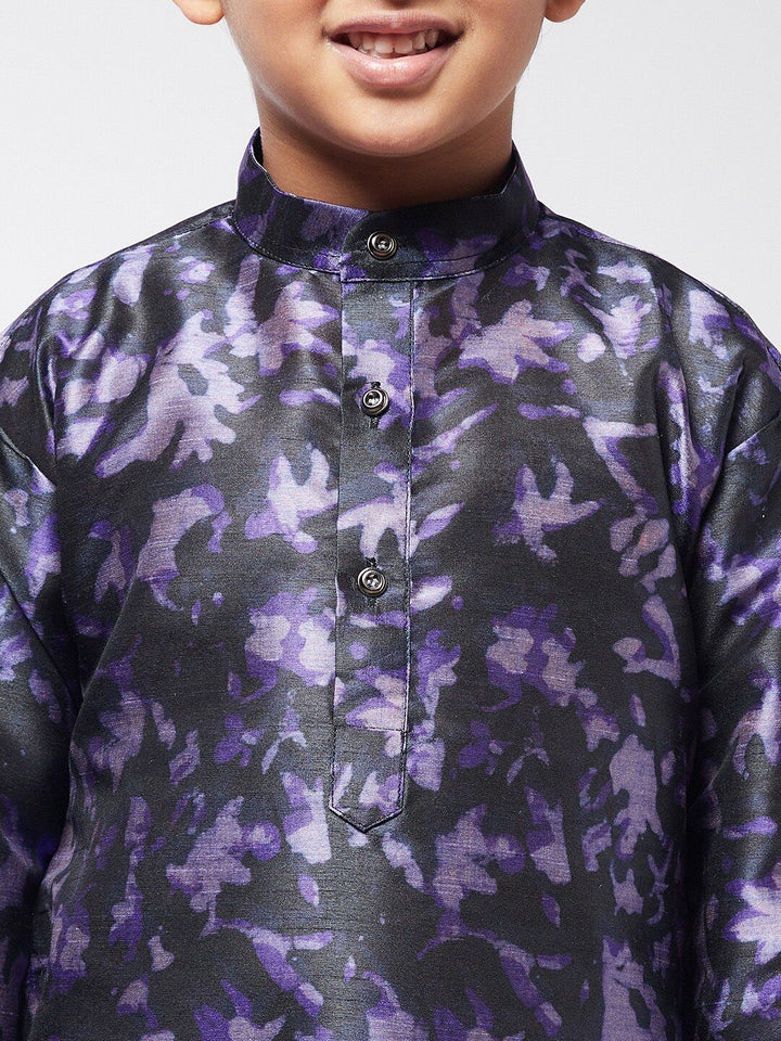 SOJANYA Boys Navy Blue Printed Kurta