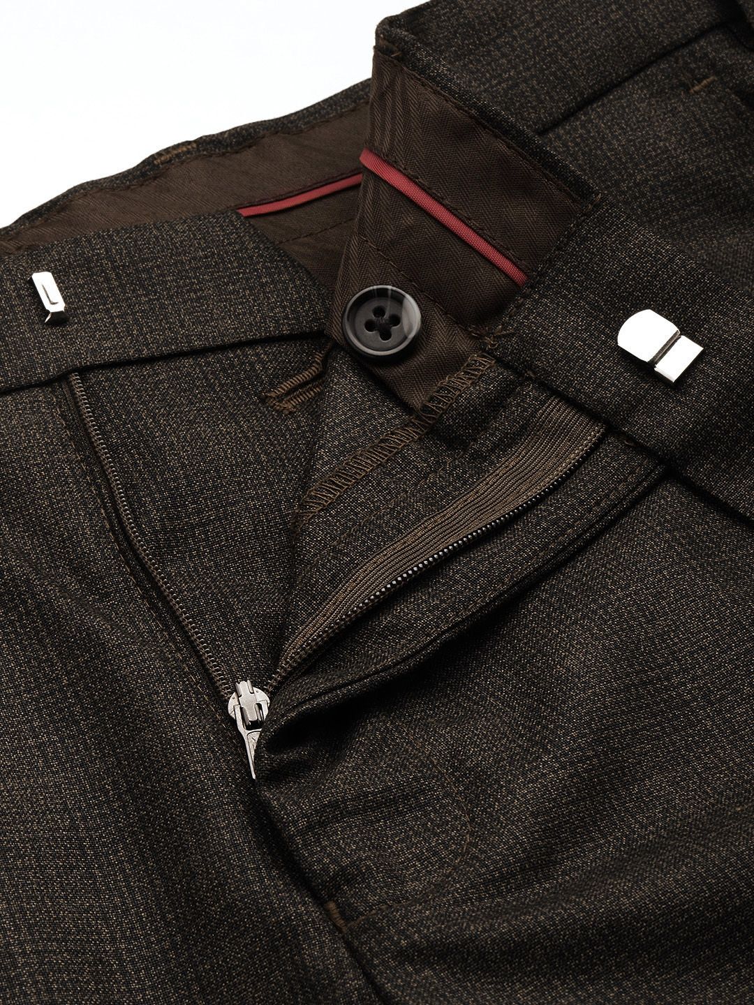 Raymond Men Checked Slim Fit Formal Trousers