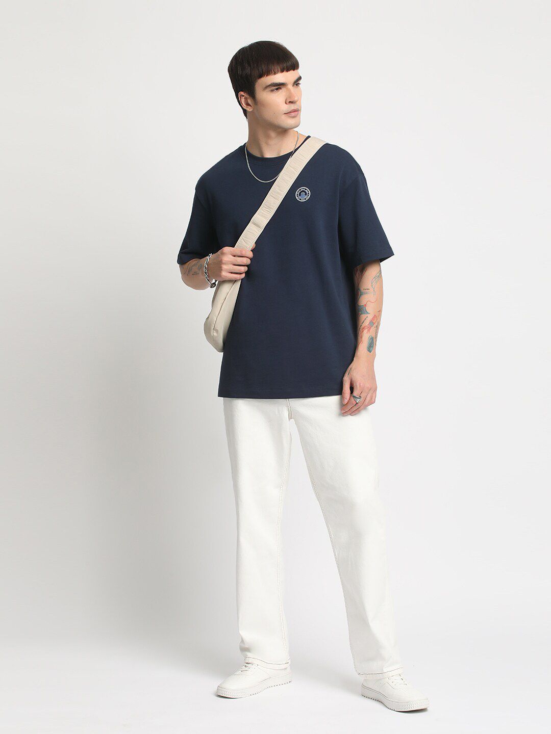THE BEAR HOUSE Typography Printed Cotton Oversized T-shirt