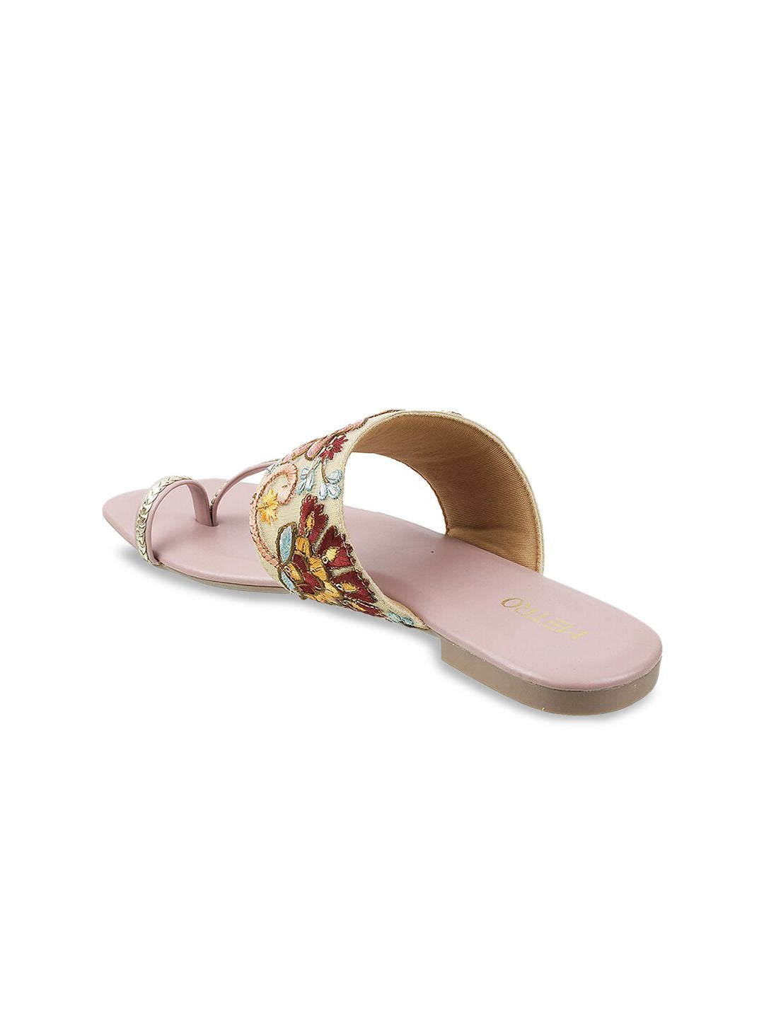 Metro Women Pink Embellished One Toe Flats