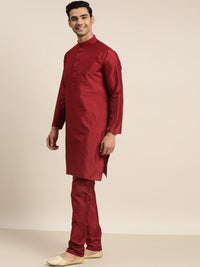 SOJANYA Mandarin Collar Straight Kurta with Pyjamas with Woven Design Nehru Jacket