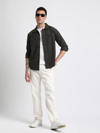 THE BEAR HOUSE Men Regular Fit Flannel Cotton Shacket