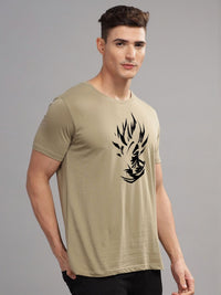 ADRO Men Printed Raw Edge T-shirt
