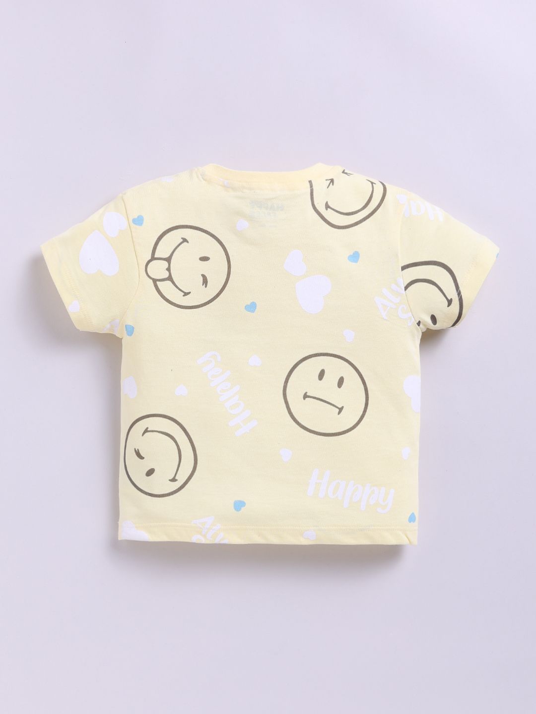 Happy Faces Girls Smiley Printed Pure Cotton T-shirt