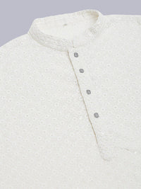 Jompers Men Ethnic Motifs Embroidered Mirror Work Cotton Kurta