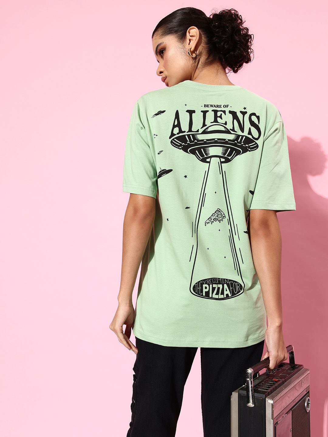 Difference of Opinion Women Printed Pure Cotton T-shirt