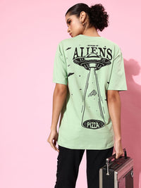 Difference of Opinion Women Printed Pure Cotton T-shirt