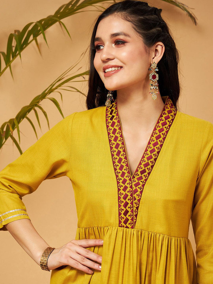 Shae by SASSAFRAS Mustard Yellow Empire Tunic With Trouser