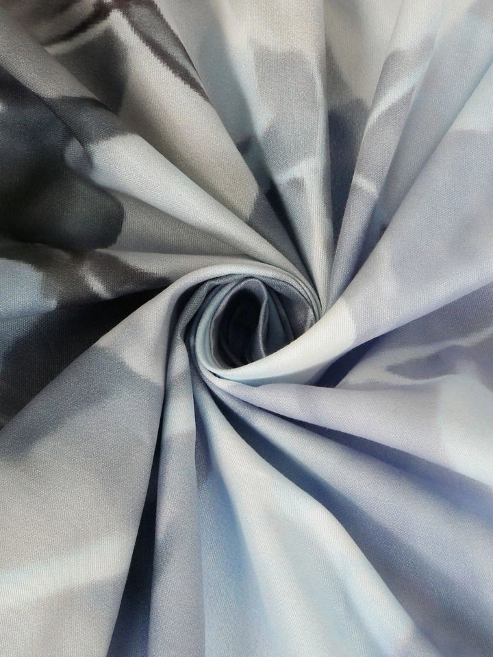 Moda Rapido X KLOTTHE Grey & White Floral 400 TC King Bedsheet with 2 Pillow Covers