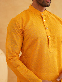 SOJANYA Ethnic Motif Embroidered Thread Work Cotton Straight Kurta