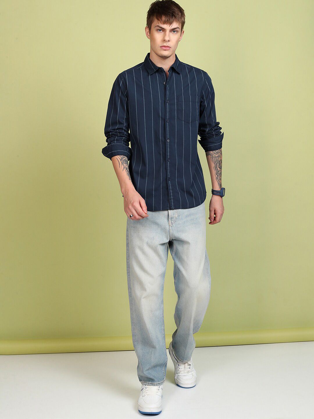HIGHLANDER Regular Fit Regular Collar Full Sleeve Shirt