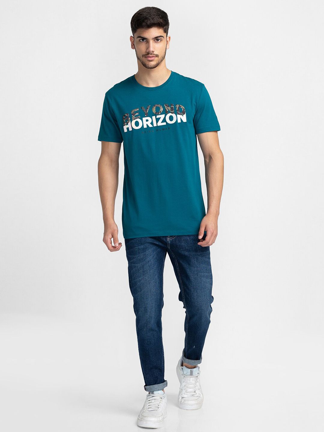 Being Human Typography Printed Short Sleeves T-shirt