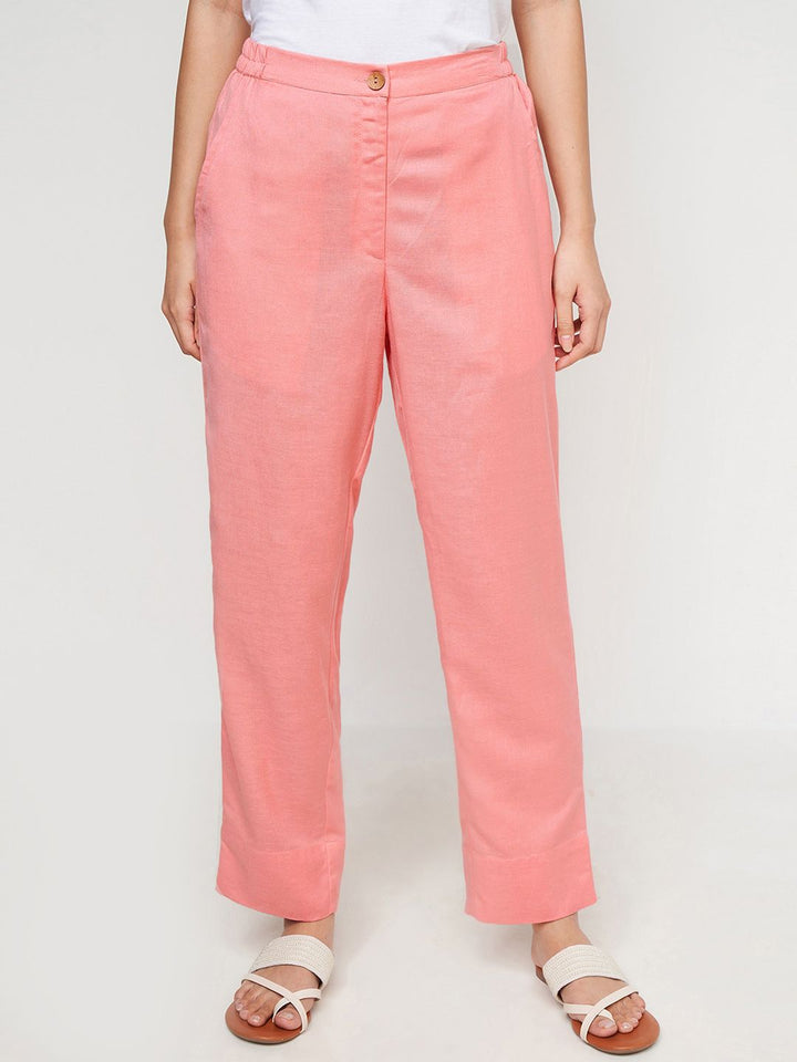Global Desi Women Straight Fit Parallel Trousers