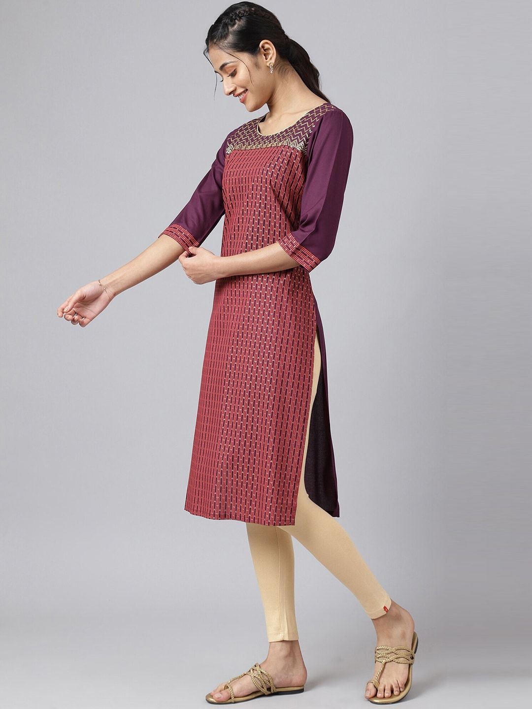 AURELIA Festive Geometric Print Kurta