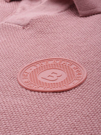 THE BEAR HOUSE Ardor Edition Men Pink Polo Collar Cotton Slim Fit T-shirt