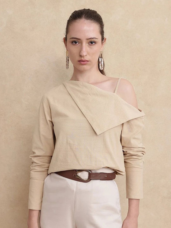 Rareism Nimlu Wanita Light Sand Top