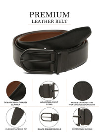 Teakwood Leathers Men Textured Leather Reversible Formal Belt