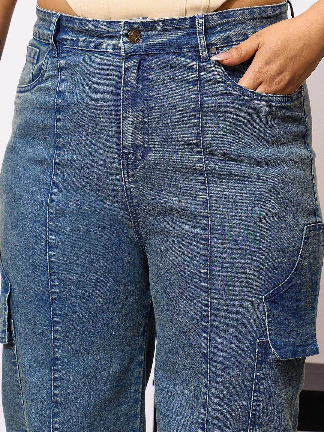 SASSAFRAS Curve Women PLus Size Comfort Acid Wash Clean Look Stretchable Jeans