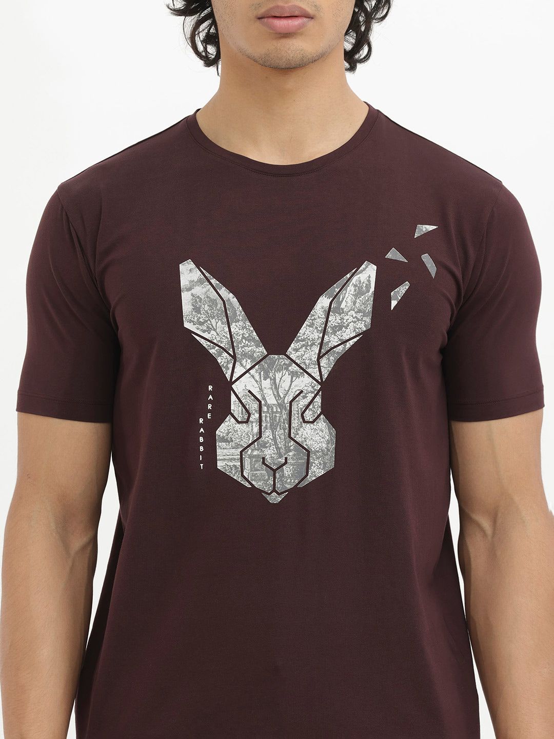 RARE RABBIT Men Arbor Regular Fit Graphic Printed Round Neck Cotton T-Shirt