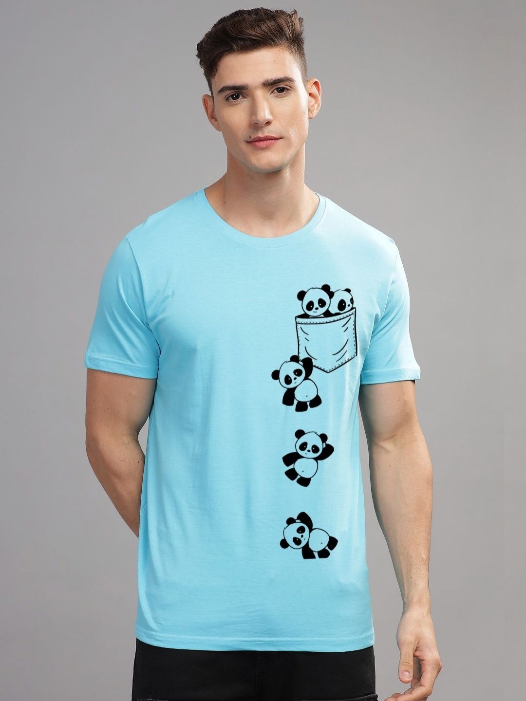 ADRO Men Typography Printed Extended Sleeves Applique T-shirt