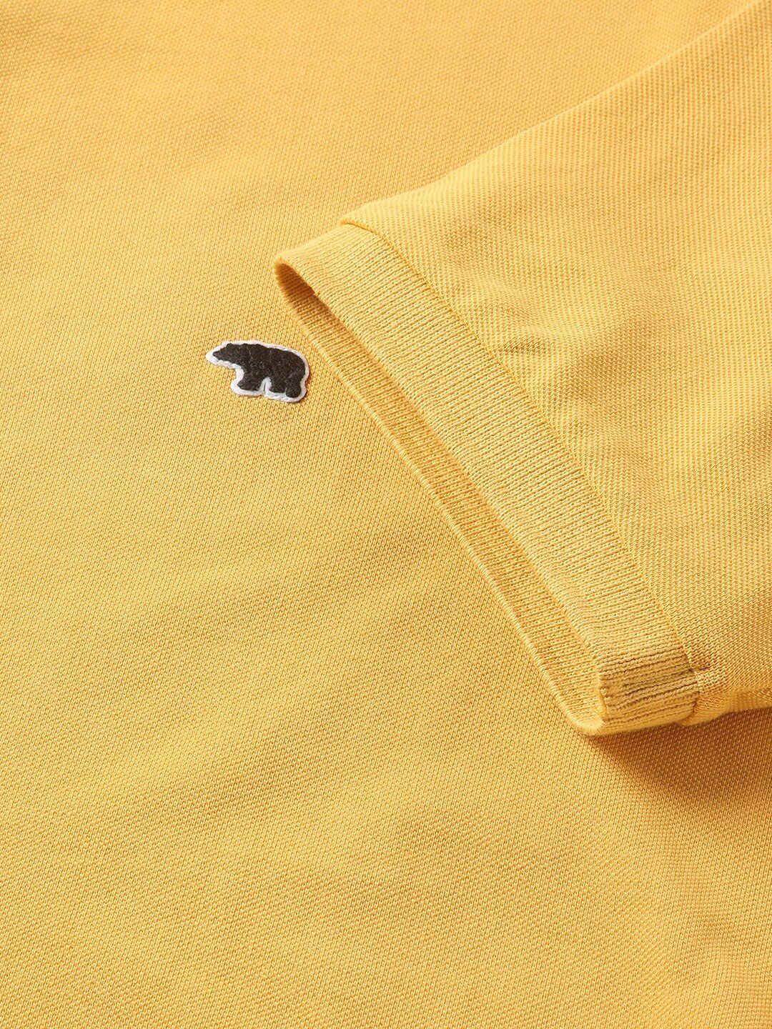 THE BEAR HOUSE Men Solid Regular Fit Cotton Polo Collar T-Shirt