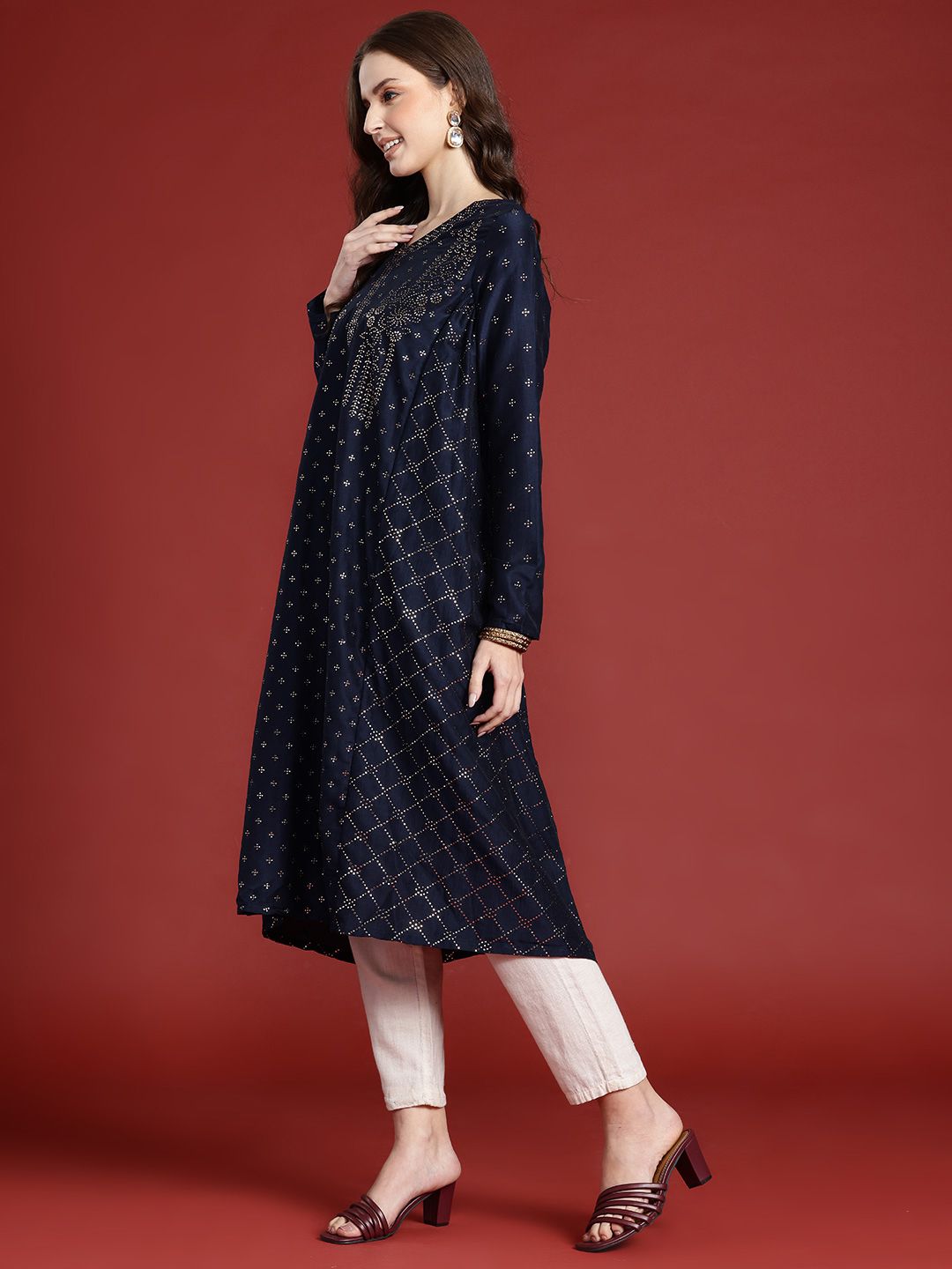 Anouk Tyohaar Collection Embellished A-Line Kurta