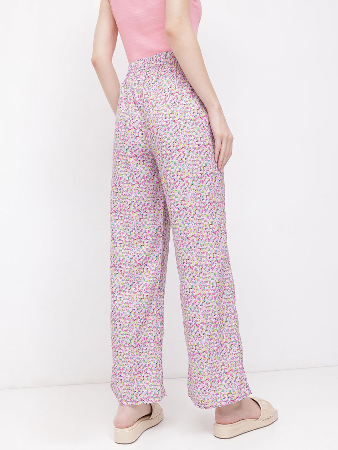 DressBerry Women Ditsy Delight Wide Leg Trousers