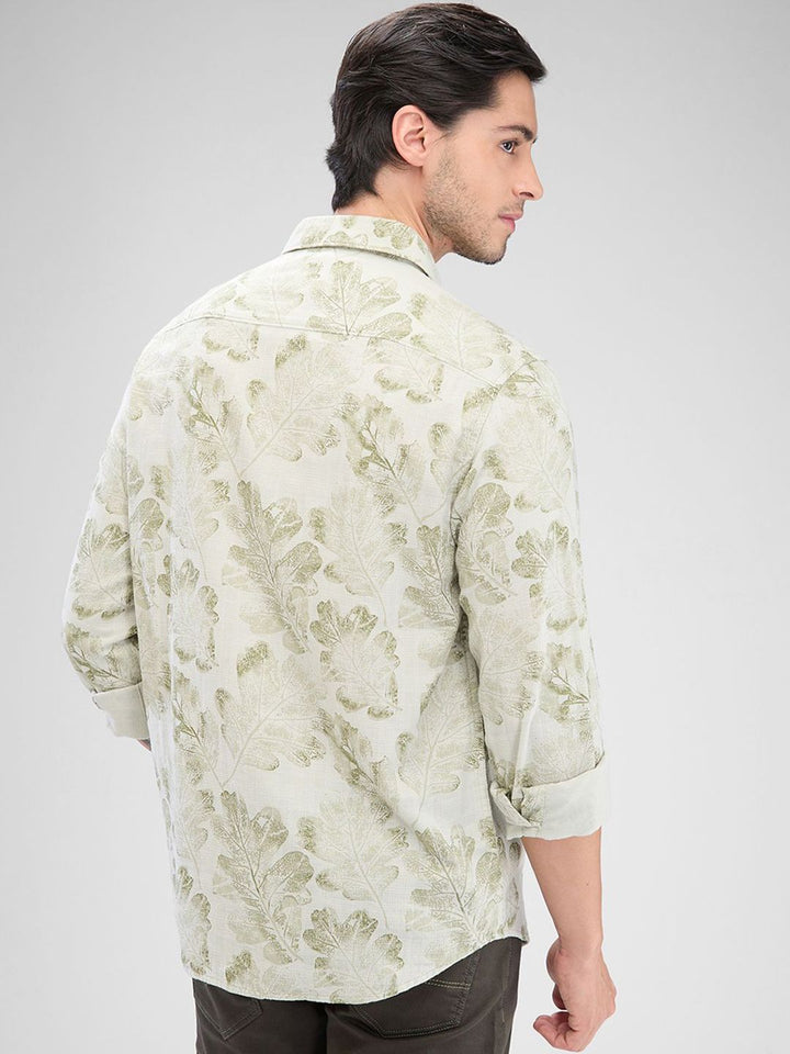 SPYKAR Men Slim Fit Floral Opaque Printed Casual Full Sleeve Shirt