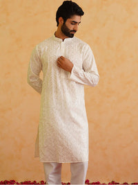 SOJANYA LUXE Mandarin Collar Embroidered Regular Thread Work Kurta with Pyjamas