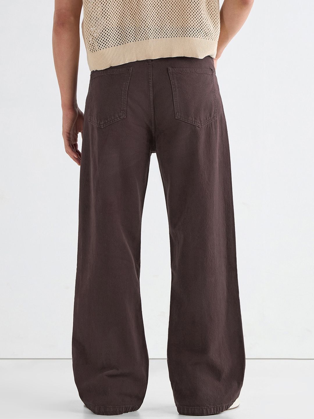 Bewakoof Men Brown Super Baggy Fit Mid-Rise Jeans