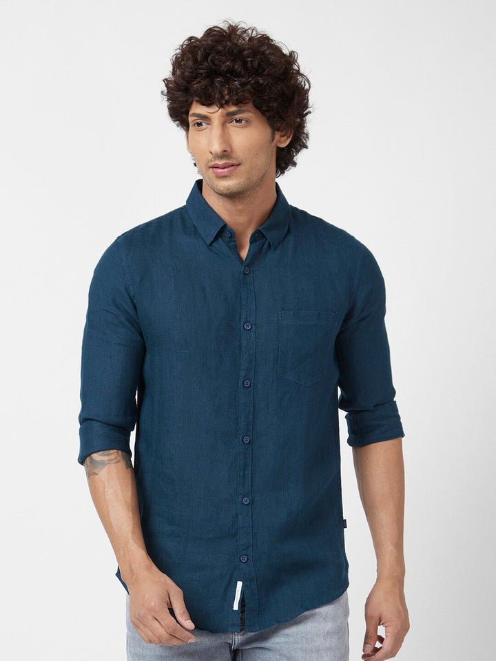 SPYKAR Classic Opaque Casual Linen Shirt
