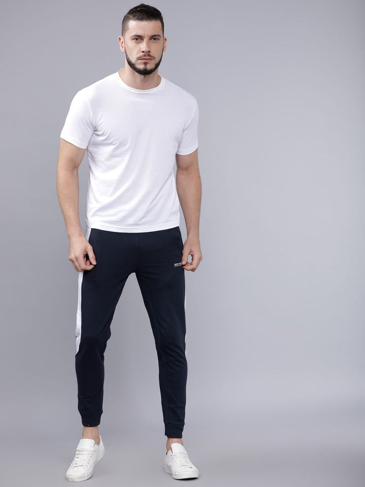The Indian Garage Co Men Navy Blue Solid Slim-Fit Joggers