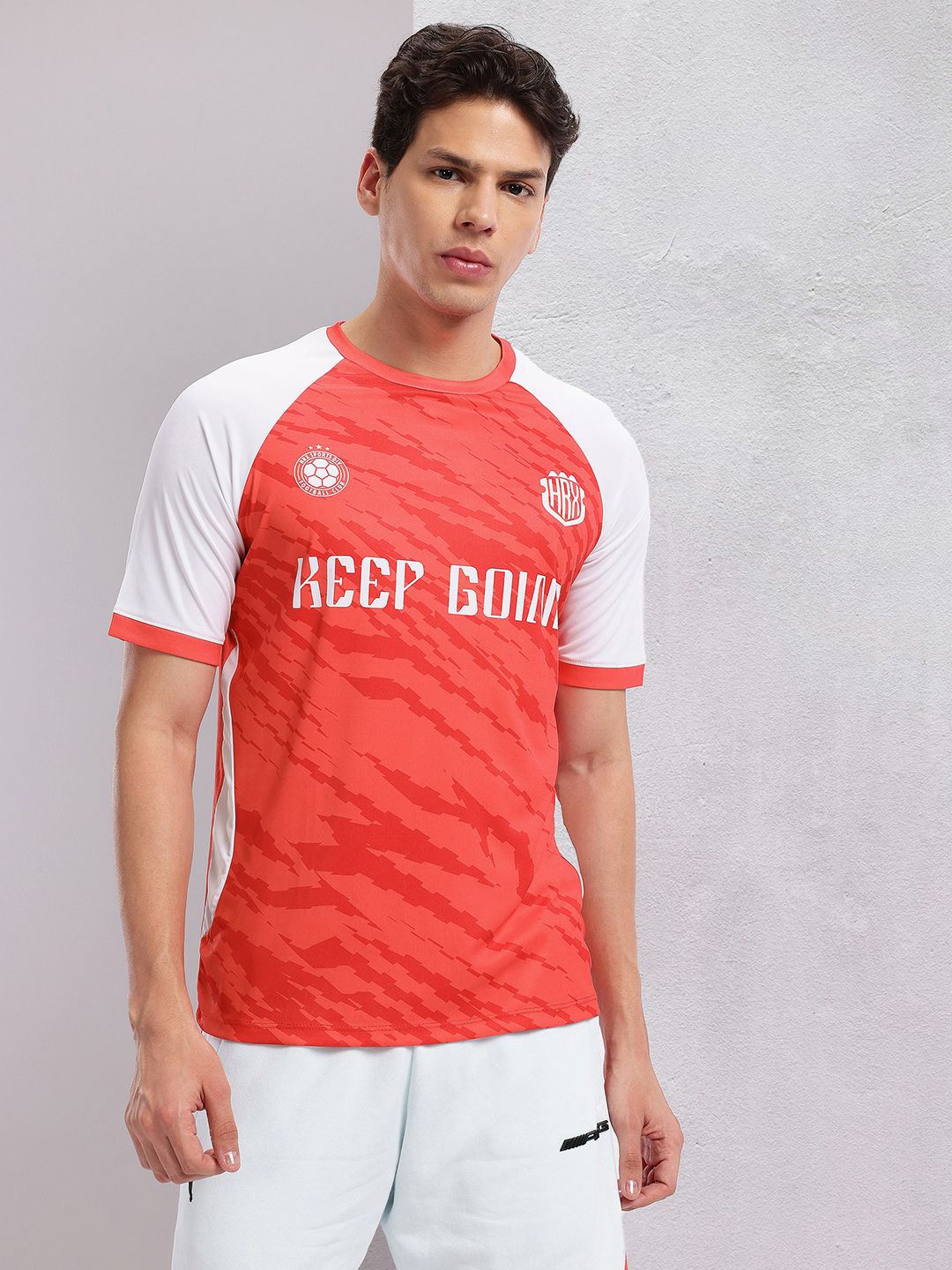 HRX by Hrithik Roshan Brand Logo Printed Football T-shirt
