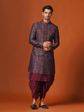 KISAH Men Paisley Woven Design Mandarin Collar Indowestern Sherwani Set