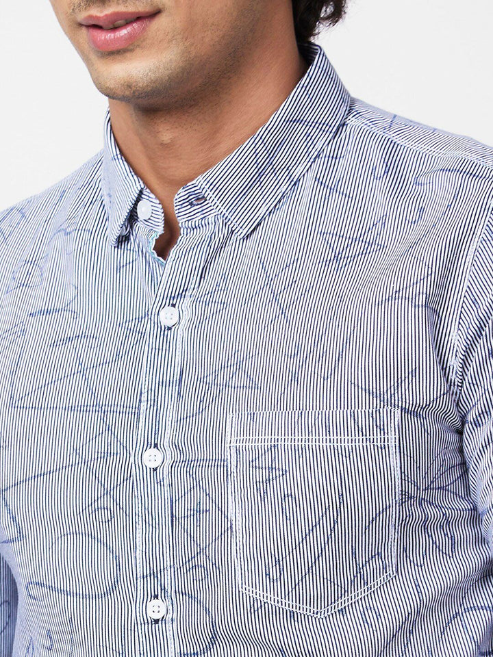 SPYKAR Slim Fit Floral Abstract Printed Cotton Casual Shirt