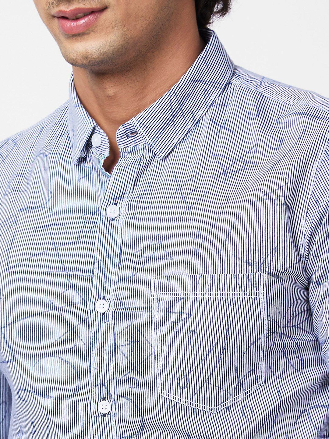 SPYKAR Slim Fit Floral Abstract Printed Cotton Casual Shirt
